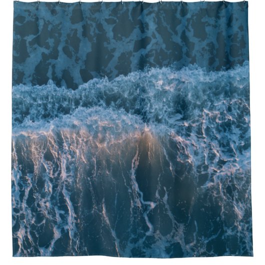 Rideaux De Douche Merveilleuses Vagues Bleues (Devant)