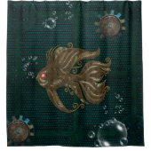 Rideaux De Douche Merveilleux poisson steampunk. (Devant)