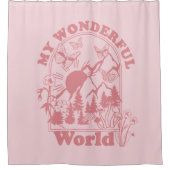 Rideaux De Douche Mes merveilleuses fleurs rétro du monde (Devant)