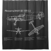 Rideaux De Douche Messerschmitt Bf 109 - Plan d'avion PD (Devant)