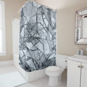 Rideaux De Douche Métal 3D doré : Arrière - plan géométrique (En situation)