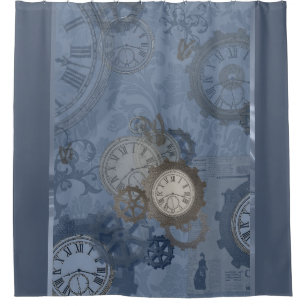 Rideaux De Douche Métal bleu vapeur