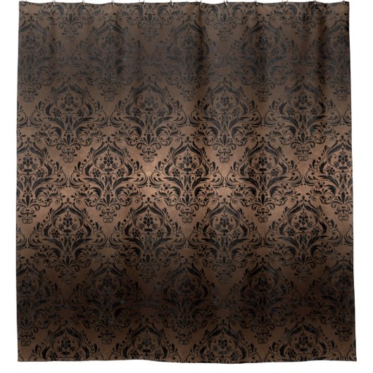 RIDEAUX DE DOUCHE MÉTAL NOIR DU MARBRE DAMASK1 ET DE BRONZE (R) (Devant)