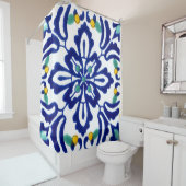 Rideaux De Douche Mexicaine Talavera Terracotta Carrelage Design No. (En situation)