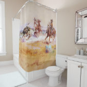 Rideaux De Douche Mexique - Art occidental par Charles M Russell (En situation)