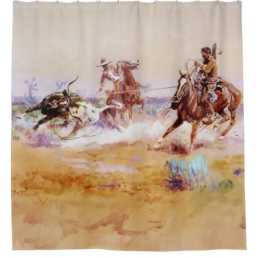 Rideaux De Douche Mexique - Art occidental par Charles M Russell (Devant)