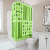 Rideaux De Douche Mi-siècle Cercles modernes Lignes Chartreuse (En situation)