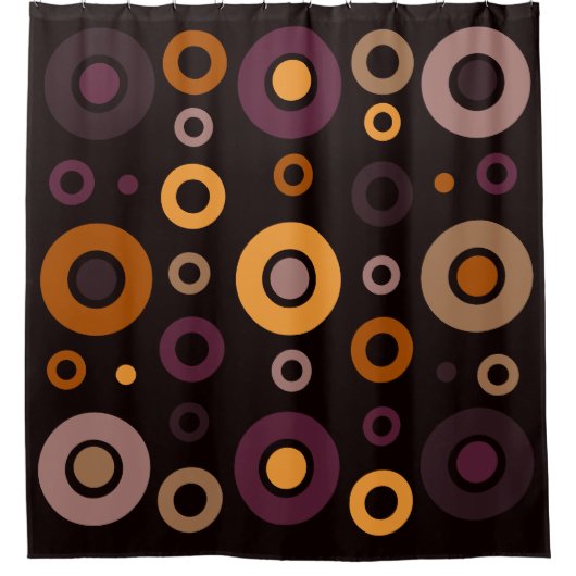 Rideaux De Douche Mi-siècle moderne automne géométrique (Devant)