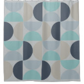 Rideaux De Douche Mi-siècle moderne bleu vert et gris (Devant)