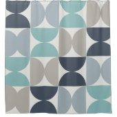 Rideaux De Douche Mi-siècle moderne bleu vert et gris (Devant)