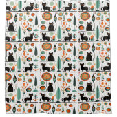 Rideaux De Douche Mi-siècle Moderne Fundy Space Chats (Devant)