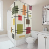 Rideaux De Douche Mi-siècle moderne géométrique 1 (En situation)