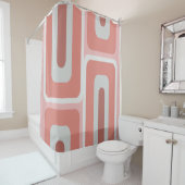 Rideaux De Douche Mi-siècle moderne Long Rectangles Saumon rose (En situation)
