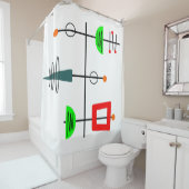 Rideaux De Douche Mi-siècle moderne mobile (En situation)