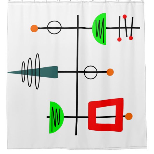 Rideaux De Douche Mi-siècle moderne mobile (Devant)