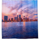 Rideaux De Douche Miami Beach Floride City Skyline (Devant)
