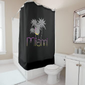 Rideaux De Douche Miami, Floride Palms Cool moderne (En situation)