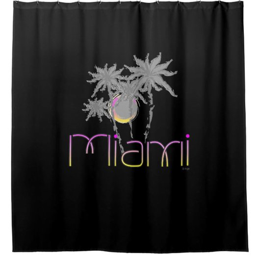 Rideaux De Douche Miami, Floride Palms Cool moderne (Devant)