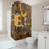 Rideaux De Douche Microschéma texture illustration puce, micro, back (En situation)