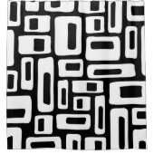 Rideaux De Douche Mid-Century Abstrait Black & White Motif (Devant)