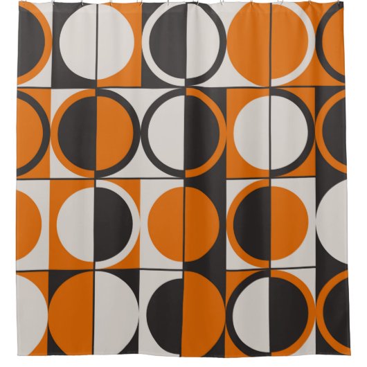 Rideaux De Douche Mid-century geometric abstract pattern with simple (Devant)