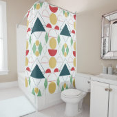 Rideaux De Douche Mid Century Mod géométrique (En situation)