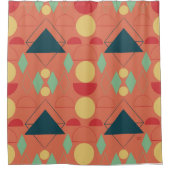 Rideaux De Douche Mid Century Mod Orange géométrique (Devant)