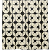 Rideaux De Douche Mid Century moderne Starburst Motif noir (Devant)