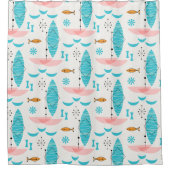 Rideaux De Douche Mid Century Pink Catamaran (Devant)