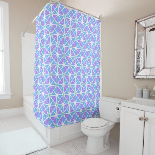 Rideaux De Douche Mid siècle moderne diamant bleu violet