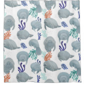 Rideaux De Douche Mignées Manates Avec Motif Bulles (Devant)