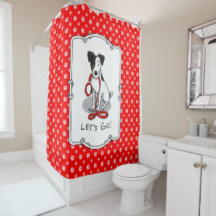 Rideaux De Douche Mignon Allons-y ! Terrier Jack Russell (tricolore