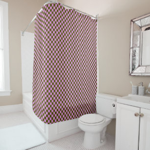 Rideaux De Douche Mignon Amusant Moderne Damier Olive Lilas Géométri
