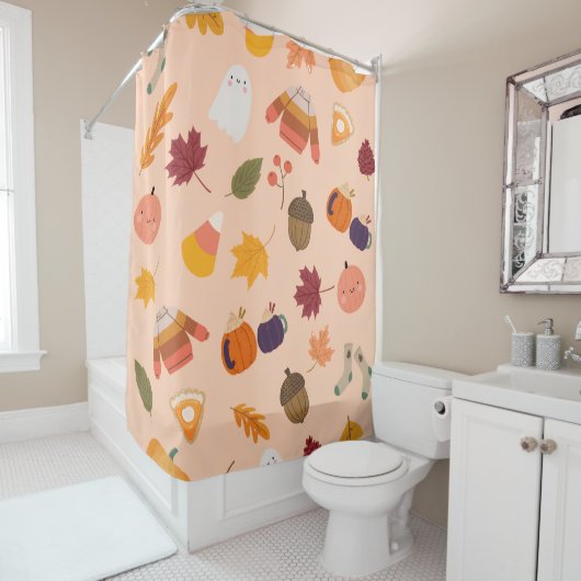 Rideaux De Douche Mignon Automne (En situation)