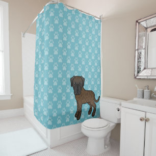 Rideaux De Douche Mignon chien cartoon bouledogue anglais bringé sur