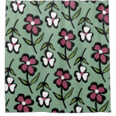 Rideaux De Douche mignon fleurs blanches roses motif (Devant)