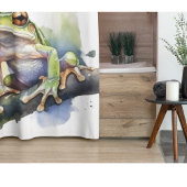 Rideaux De Douche mignonne grenouille d'arbre assise sur une branche
