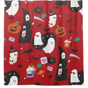 Rideaux De Douche mignonne halloween fantôme poison geek