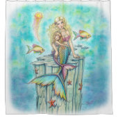 Rideaux De Douche Mignonne Sirène Mère et fille Art (Devant)