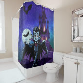 Rideaux De Douche Mignonne, whimsical Halloween vampire (En situation)