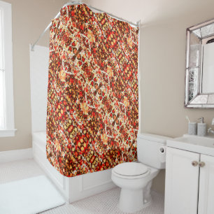 Rideaux De Douche Mignons rouge brun orange pierres abstraites