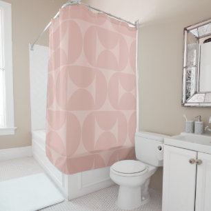 Rideaux De Douche Milieu du siècle moderne Motif Abstrait rose pâle