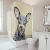 Rideaux De Douche Miniature Pinscher Peinture mignonne Chien Art ori (En situation)