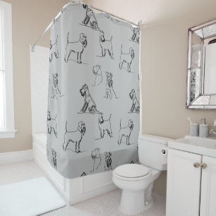 Rideaux De Douche Miniature Schnauzer Gris
