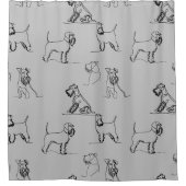 Rideaux De Douche Miniature Schnauzer Gris (Devant)