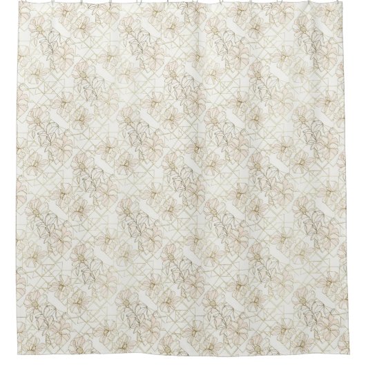 Rideaux De Douche Minimal Botanical Line Art Pattern (1) (Devant)