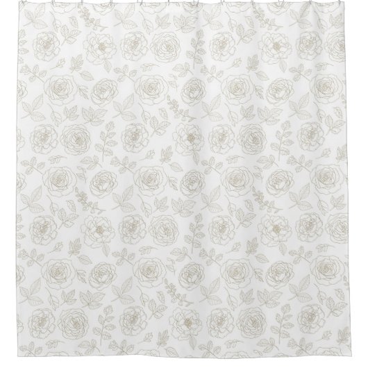 Rideaux De Douche Minimal Botanical Line Art Pattern (4) (Devant)