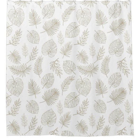 Rideaux De Douche Minimal Botanical Line Art Pattern (6) (Devant)
