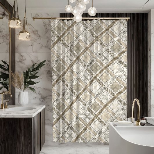 Rideaux De Douche Minimal Geometric Curtain Subtle Pastel Design