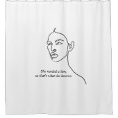 Rideaux De Douche Minimal Noir Elle Est Devenue Un Héros Inspiration (Devant)